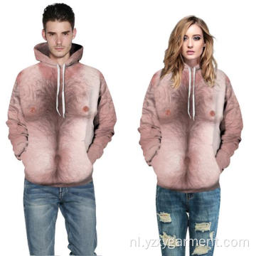 Naakt lichaam met haren 3D-print hoodie